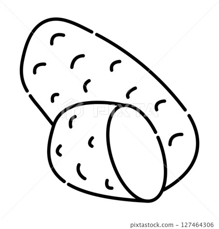 Potato black and white vector line icon Potato black and white vector line icon 127464306