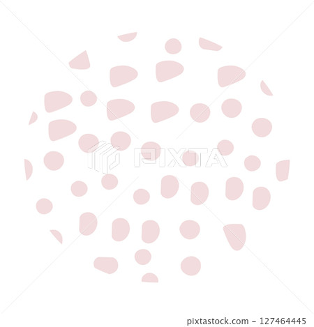 Abstract spots in circle, light beige, piglet, peach color 127464445