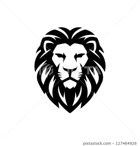 Illustration of a head of lion. Lion head mascot. Design element for logo, label, sign, poster, card. Vector illustration 127464926