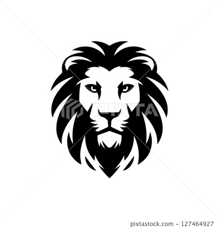 Illustration of a head of lion. Lion head mascot. Design element for logo, label, sign, poster, card. Vector illustration 127464927