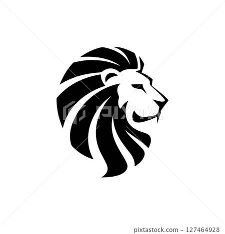 Illustration of a head of lion. Lion head mascot. Design element for logo, label, sign, poster, card. Vector illustration 127464928