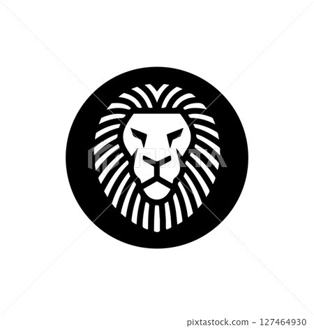 Illustration of a head of lion. Lion head mascot. Design element for logo, label, sign, poster, card. Vector illustration 127464930