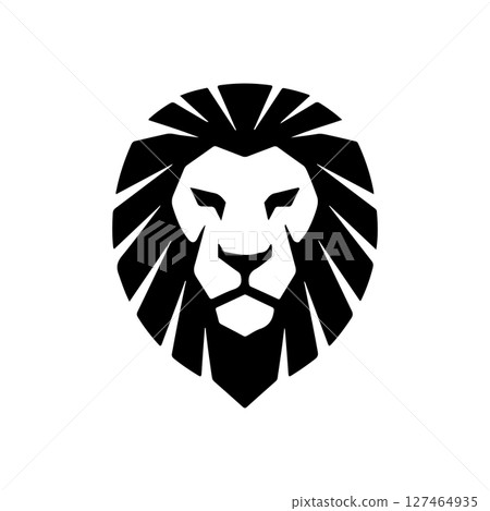 Illustration of a head of lion. Lion head mascot. Design element for logo, label, sign, poster, card. Vector illustration 127464935