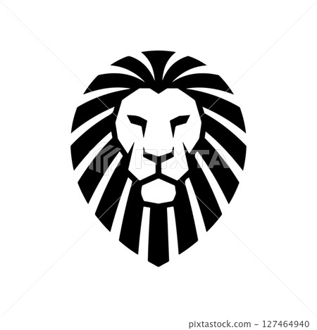 Illustration of a head of lion. Lion head mascot. Design element for logo, label, sign, poster, card. Vector illustration Illustration of a head of lion. Lion head mascot. Design element for logo, label, sign, poster, card. Vector illustration 127464940