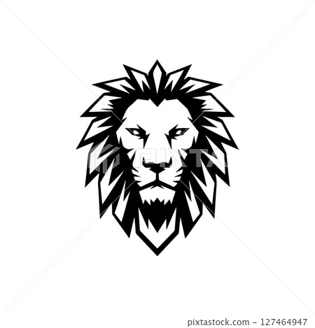 Illustration of a head of lion. Lion head mascot. Design element for logo, label, sign, poster, card. Vector illustration 127464947