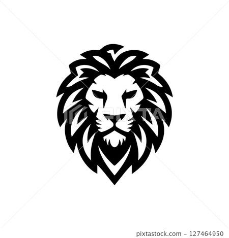 Illustration of a head of lion. Lion head mascot. Design element for logo, label, sign, poster, card. Vector illustration 127464950