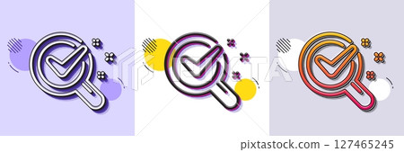 Chemistry lab line icon. Halftone dotted pattern. Gradient icon with grain shadow. Laboratory research sign. Analysis symbol. Line chemistry lab icon. Various designs. Vector 127465245