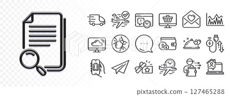 Cloud storage, Search file and Baggage app line icons for web app. Glare of light effect. Message icon. Pack of Bed bugs, Project deadline, Paper plane pictogram icons. Vector Cloud storage, Search file and Baggage app line icons for web app. Glare of light effect. Message icon. Pack of Bed bugs, Project deadline, Paper plane pictogram icons. Vector 127465288