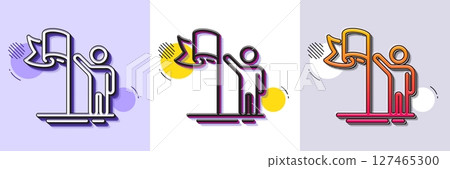 Leadership line icon. Halftone dotted pattern. Gradient icon with grain shadow. Success flag sign. Winner symbol. Line leadership icon. Various designs. Vector Leadership line icon. Halftone dotted pattern. Gradient icon with grain shadow. Success flag sign. Winner symbol. Line leadership icon. Various designs. Vector 127465300