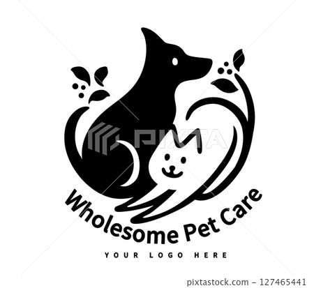 狗和貓的標誌 - 天然和有機 狗和貓的標誌 - 天然和有機 127465441