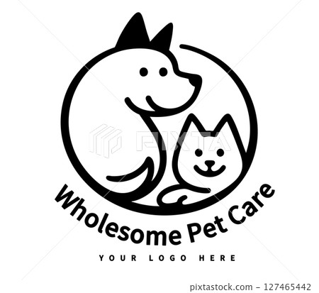 Dog and cat logo - simple 127465442