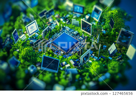 A smart society developed in a forest of semiconductors: Coexistence of technology and nature 127465656