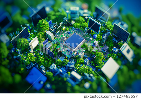 A smart society developed in a forest of semiconductors: Coexistence of technology and nature 127465657