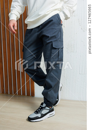 Men's casual sports pants with pockets. Lightweight summer pants for men. 127465665