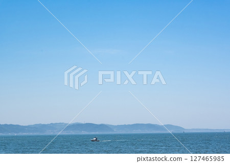 A ship floating on the Shonan Sea A ship floating on the Shonan Sea 127465985