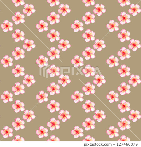 Pink plumeria flower seamless pattern. Hand painted watercolor illustration. Ideal for spa branding, tropical packaging, summer wedding decor, textile design, greeting cards. Vertical. Mocha Pink plumeria flower seamless pattern. Hand painted watercolor illustration. Ideal for spa branding, tropical packaging, summer wedding decor, textile design, greeting cards. Vertical. Mocha 127466079