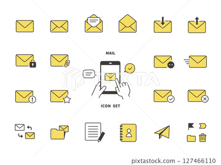 Mail icon set 127466110