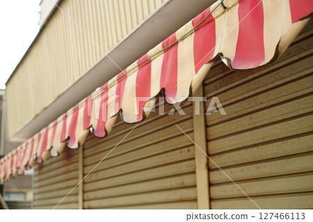 Retro Showa-era greengrocer's eaves Retro Showa-era greengrocer's eaves 127466113