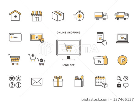 網上商店圖示樣式插圖 網上商店圖示樣式插圖 127466137