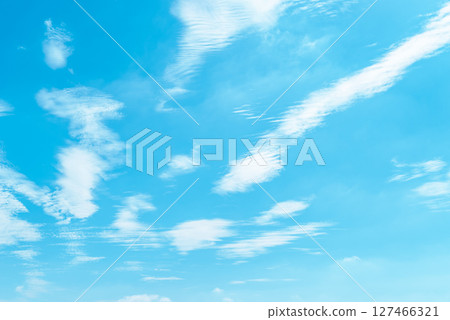 Wave-like clouds scattered in the blue sky a-4 light color Wave-like clouds scattered in the blue sky a-4 light color 127466321