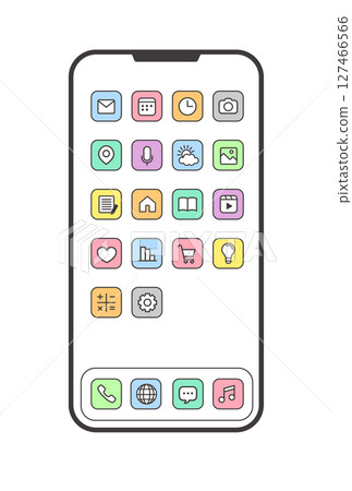 智慧型手機應用程式螢幕和圖示集 127466566