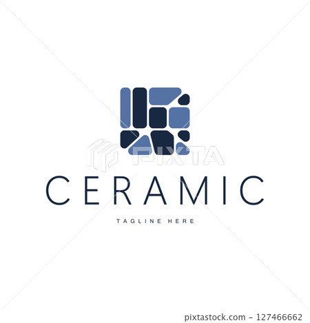 ceramic logo design illustration template symbol home floor decoration with a simple concept of modern home floors as a poster illustration template or decorative ornaments and product brand symbols 127466662