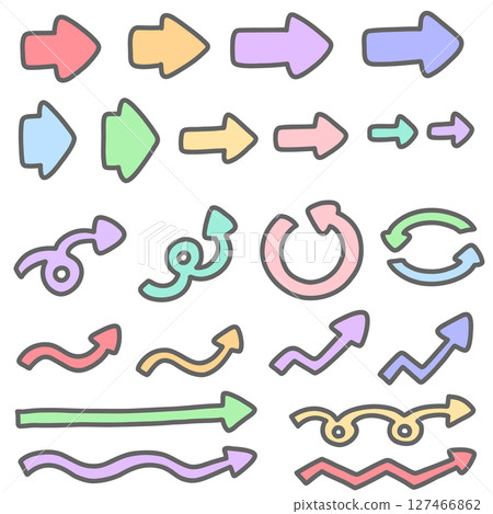 Colorful arrow illustration set Colorful arrow illustration set 127466862