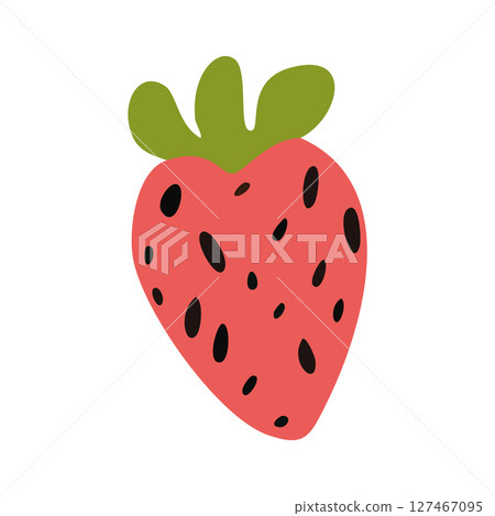 Strawberry with seeds. Vector Strawberry with seeds. Vector 127467095
