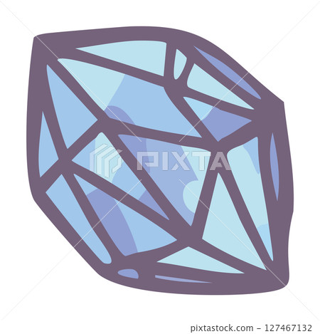 Faceted blue crystal gem. Vector Faceted blue crystal gem. Vector 127467132