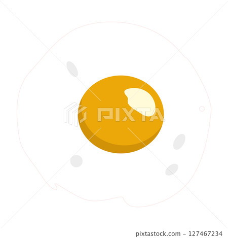 Simple sunny-side-up egg. Vector 127467234