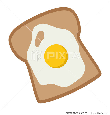 Egg on toast breakfast. Vector 127467235