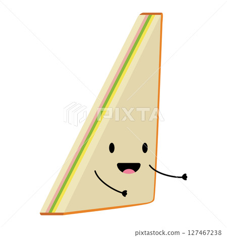 Smiling sandwich character. Vector Smiling sandwich character. Vector 127467238