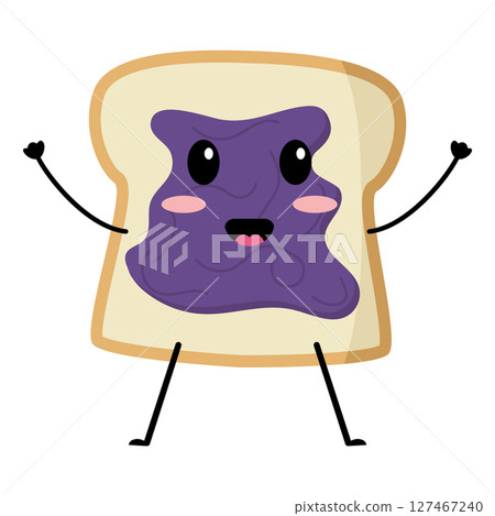 Smiling toast with jelly. Vector Smiling toast with jelly. Vector 127467240
