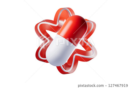 Medical capsule with blue curve frame background, Medical capsule with blue curve frame background, 127467919
