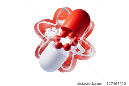 Medical capsule with blue curve frame background, Medical capsule with blue curve frame background, 127467920