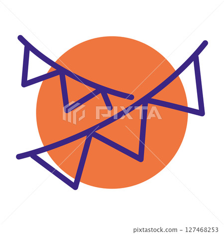 Hanging festive flags set. Vector 127468253