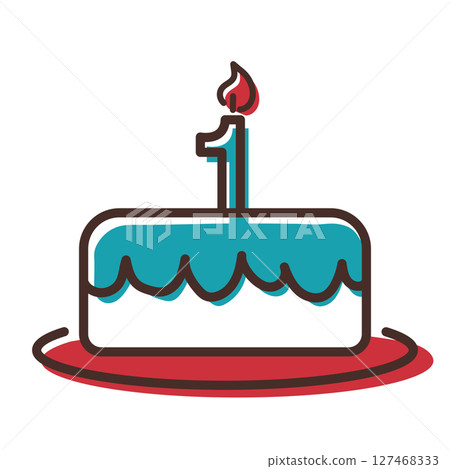 First birthday cake icon. Vector First birthday cake icon. Vector 127468333