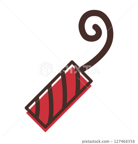 Red party firecracker icon. Vector 127468358