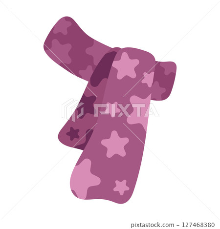 Pink scarf with star pattern. Vector 127468380