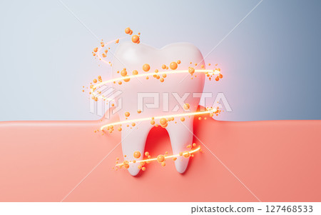 Oral hygiene and dental tooth health concept, 3d 127468533