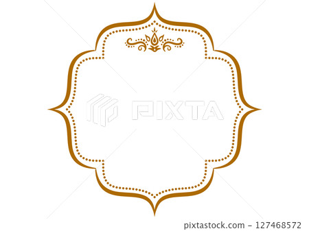 Ornamental frame in Asian style. Luxurious decoration. Ornamental frame in Asian style. Luxurious decoration. 127468572
