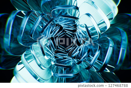 Abstract glass fragment flower background, 3d Abstract glass fragment flower background, 3d 127468788