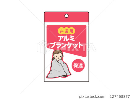 Illustration of an emergency aluminum blanket 127468877