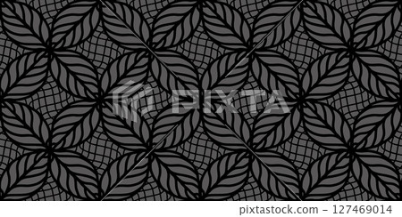Leaf illustration pattern background material 127469014