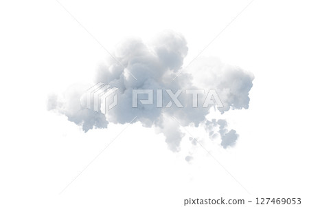 Isolated soft white cloud, 3d rendering. Isolated soft white cloud, 3d rendering. 127469053