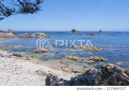 鳥取縣浦富海岸春天的風景 127469157