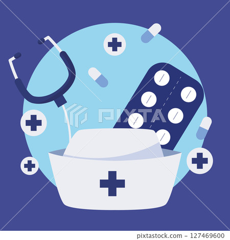 Medical Labour Day flat art. Vector 127469600