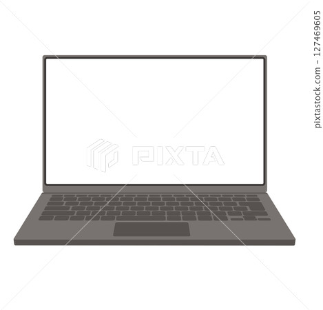 Illustration of a laptop computer seen from the front 127469605