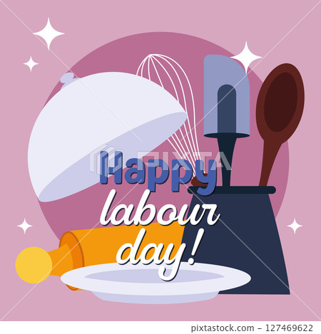 Cooking utensils Labour Day art. Vector Cooking utensils Labour Day art. Vector 127469622