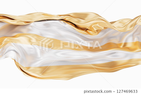 Flowing golden wave cloth background, 3d Flowing golden wave cloth background, 3d 127469633